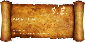 Vatay Éva névjegykártya